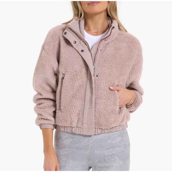 Vuori Long Sleeve Full Zip Cozy Plush Sherpa Jackets Umber Pink Small - Picture 1 of 6